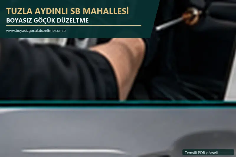 Tuzla Aydınlı Sb Mahallesi hizmet rehberi için modern otomobil ve boyasız göçük incelemesini anlatan temsili görsel
