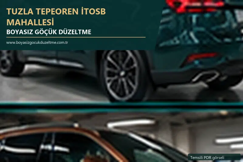 Tuzla Tepeoren İtosb Mahallesi sabit nokta ve mobil PDR randevusunu anlatan temsili otomobil hizmeti görseli