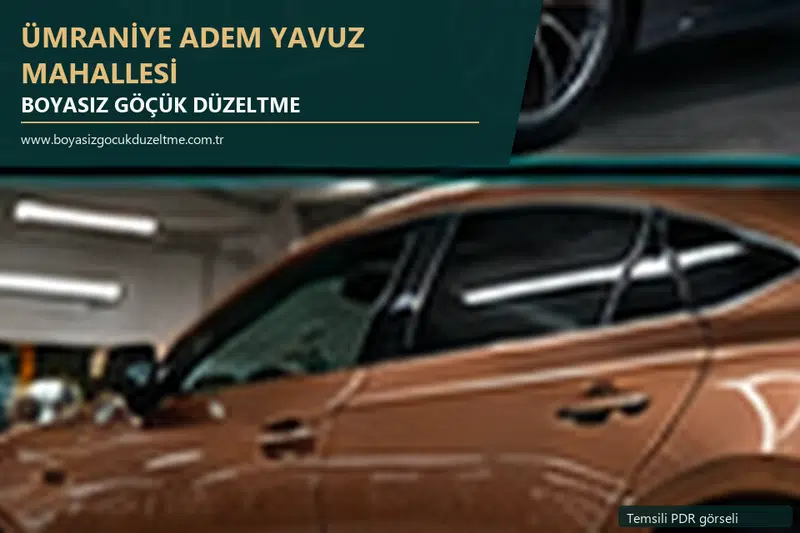 Ümraniye Adem Yavuz Mahallesi sabit nokta ve mobil PDR randevusunu anlatan temsili otomobil hizmeti görseli