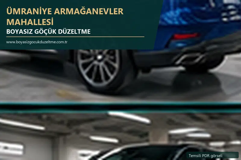 Ümraniye Armağanevler Mahallesi sabit nokta ve mobil PDR randevusunu anlatan temsili otomobil hizmeti görseli