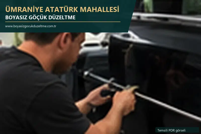 Ümraniye Atatürk Mahallesi sabit nokta ve mobil PDR randevusunu anlatan temsili otomobil hizmeti görseli