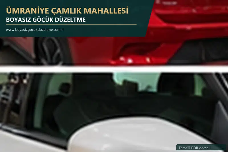 Ümraniye Çamlık Mahallesi sabit nokta ve mobil PDR randevusunu anlatan temsili otomobil hizmeti görseli