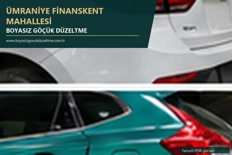 Ümraniye Finanskent Mahallesi hizmet rehberi için modern otomobil ve boyasız göçük incelemesini anlatan temsili görsel