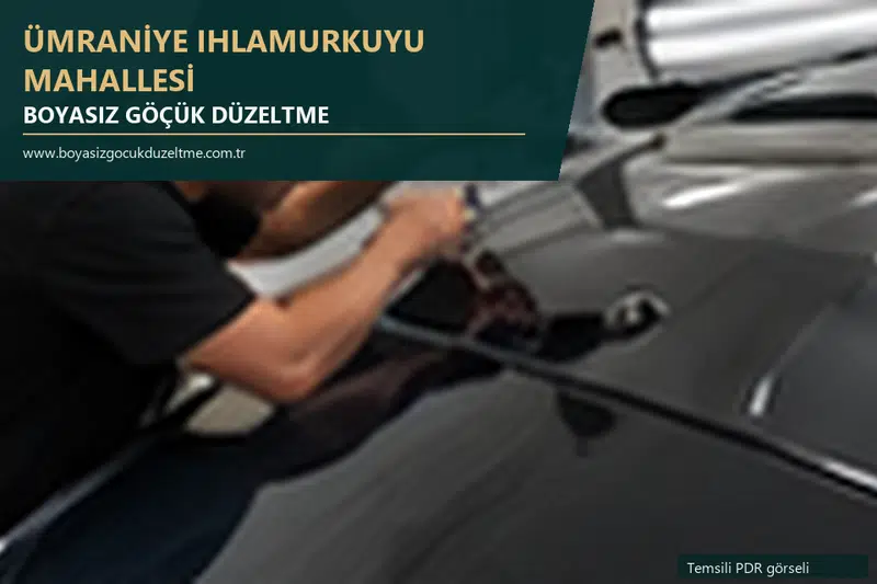 Ümraniye Ihlamurkuyu Mahallesi hizmet rehberi için modern otomobil ve boyasız göçük incelemesini anlatan temsili görsel