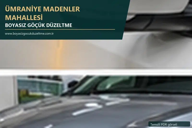 Ümraniye Madenler Mahallesi sabit nokta ve mobil PDR randevusunu anlatan temsili otomobil hizmeti görseli