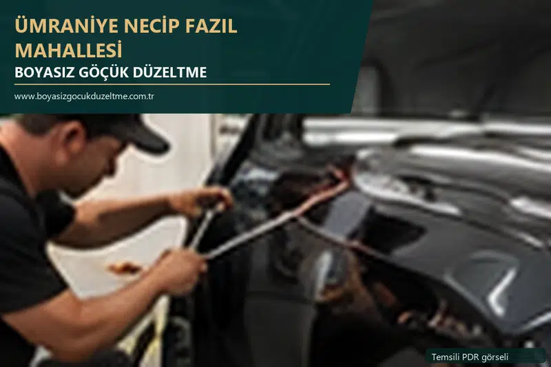 Ümraniye Necip Fazıl Mahallesi sabit nokta ve mobil PDR randevusunu anlatan temsili otomobil hizmeti görseli