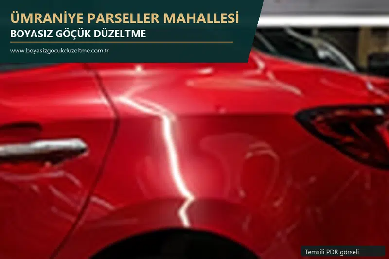 Ümraniye Parseller Mahallesi sabit nokta ve mobil PDR randevusunu anlatan temsili otomobil hizmeti görseli