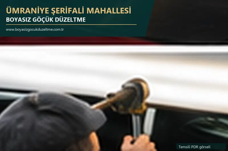 Ümraniye Şerifali Mahallesi hizmet rehberi için modern otomobil ve boyasız göçük incelemesini anlatan temsili görsel