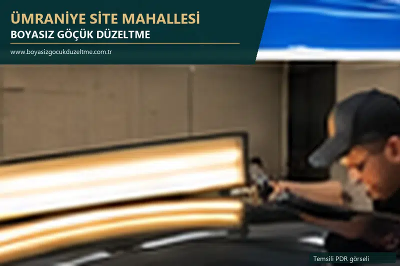 Ümraniye Site Mahallesi hizmet rehberi için modern otomobil ve boyasız göçük incelemesini anlatan temsili görsel