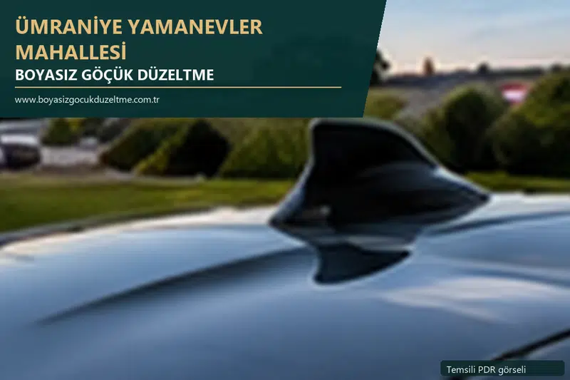 Ümraniye Yamanevler Mahallesi hizmet rehberi için modern otomobil ve boyasız göçük incelemesini anlatan temsili görsel
