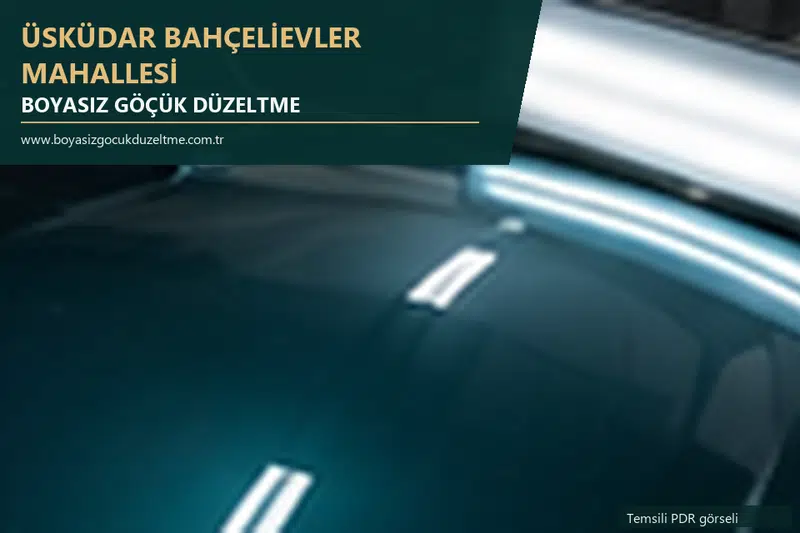 Üsküdar Bahçelievler Mahallesi hizmet rehberi için modern otomobil ve boyasız göçük incelemesini anlatan temsili görsel