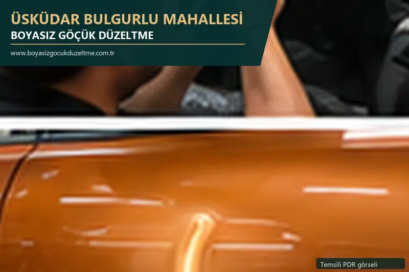 Üsküdar Bulgurlu Mahallesi hizmet rehberi için modern otomobil ve boyasız göçük incelemesini anlatan temsili görsel