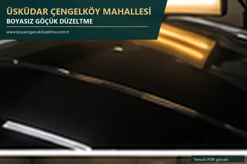 Üsküdar Çengelköy Mahallesi hizmet rehberi için modern otomobil ve boyasız göçük incelemesini anlatan temsili görsel