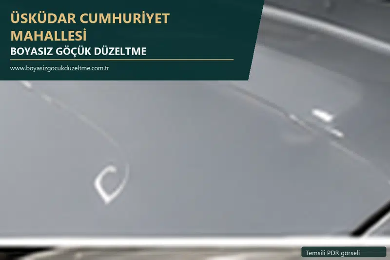 Üsküdar Cumhuriyet Mahallesi sabit nokta ve mobil PDR randevusunu anlatan temsili otomobil hizmeti görseli