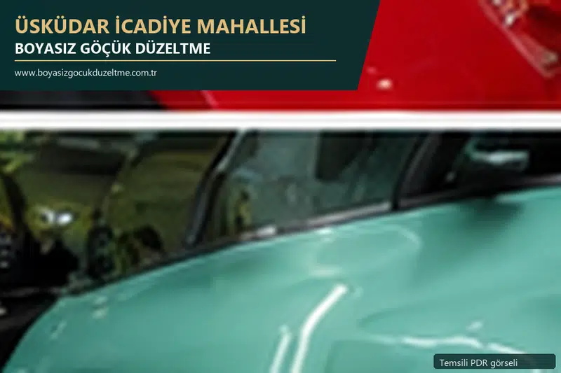 Üsküdar İcadiye Mahallesi hizmet rehberi için modern otomobil ve boyasız göçük incelemesini anlatan temsili görsel