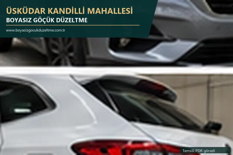 Üsküdar Kandilli Mahallesi hizmet rehberi için modern otomobil ve boyasız göçük incelemesini anlatan temsili görsel