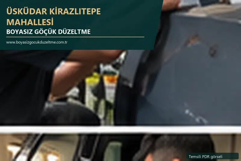 Üsküdar Kirazlıtepe Mahallesi hizmet rehberi için modern otomobil ve boyasız göçük incelemesini anlatan temsili görsel