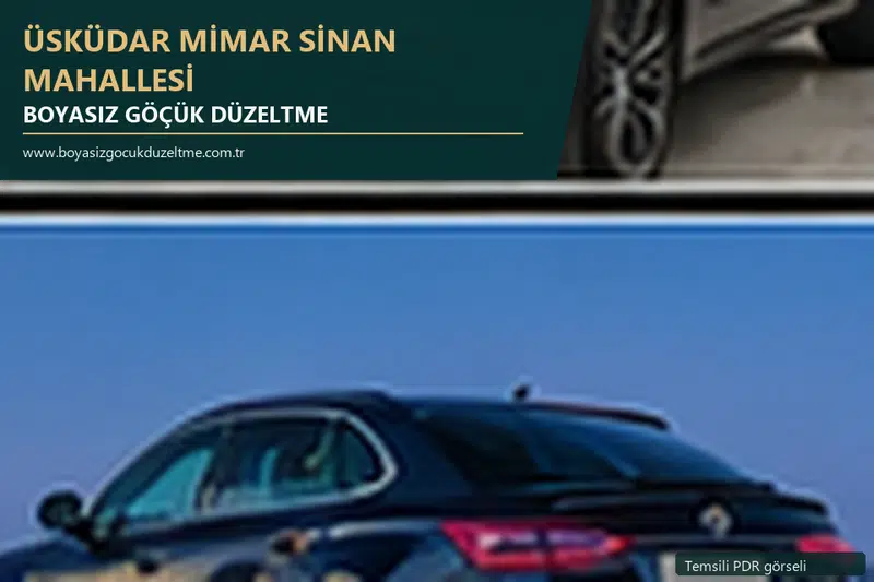 Üsküdar Mimar Sinan Mahallesi hizmet rehberi için modern otomobil ve boyasız göçük incelemesini anlatan temsili görsel