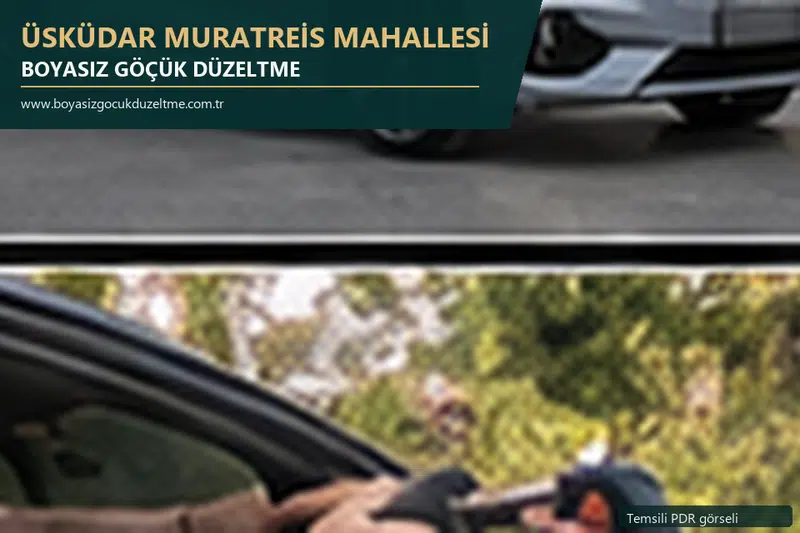 Üsküdar Muratreis Mahallesi hizmet rehberi için modern otomobil ve boyasız göçük incelemesini anlatan temsili görsel