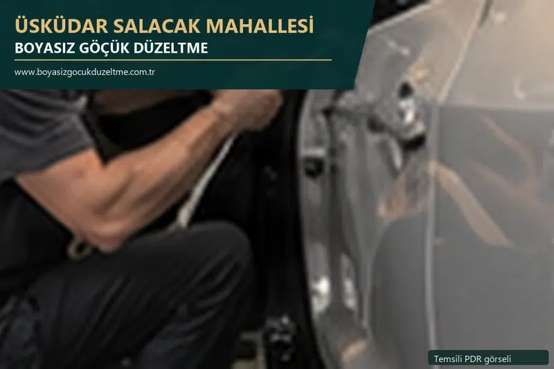 Üsküdar Salacak Mahallesi hizmet rehberi için modern otomobil ve boyasız göçük incelemesini anlatan temsili görsel