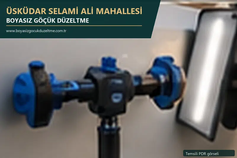 Üsküdar Selami Ali Mahallesi hizmet rehberi için modern otomobil ve boyasız göçük incelemesini anlatan temsili görsel