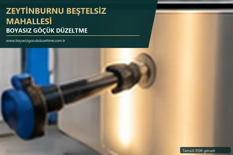 Zeytinburnu Beştelsiz Mahallesi hizmet rehberi için modern otomobil ve boyasız göçük incelemesini anlatan temsili görsel