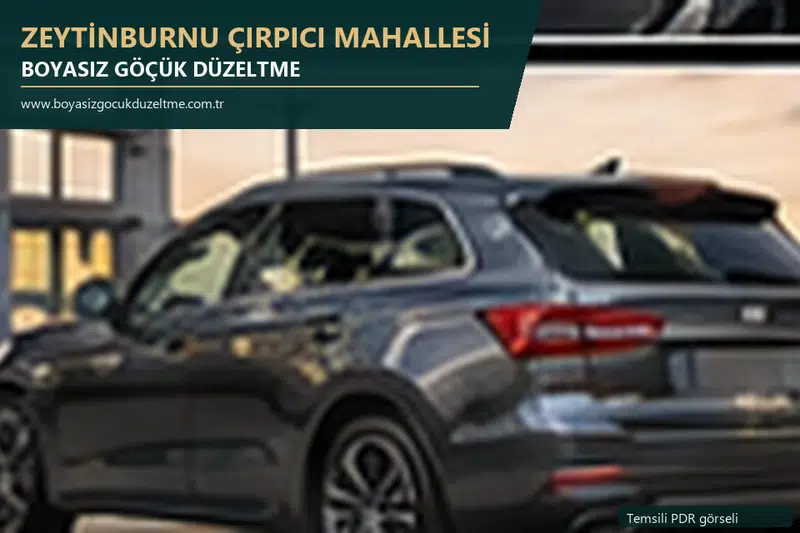 Zeytinburnu Çırpıcı Mahallesi hizmet rehberi için modern otomobil ve boyasız göçük incelemesini anlatan temsili görsel