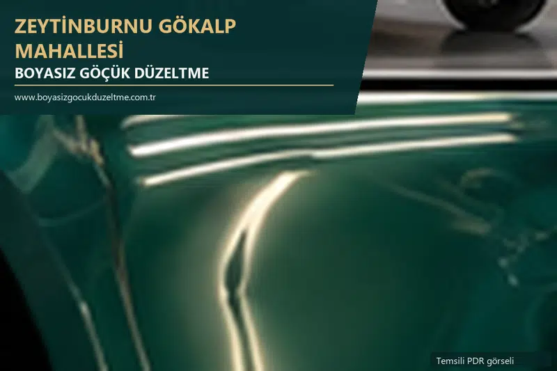 Zeytinburnu Gökalp Mahallesi hizmet rehberi için modern otomobil ve boyasız göçük incelemesini anlatan temsili görsel