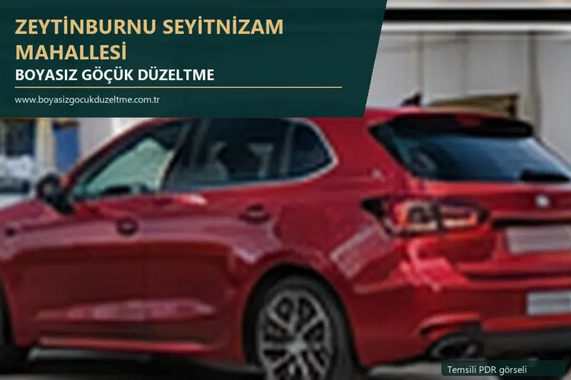 Zeytinburnu Seyitnizam Mahallesi hizmet rehberi için modern otomobil ve boyasız göçük incelemesini anlatan temsili görsel
