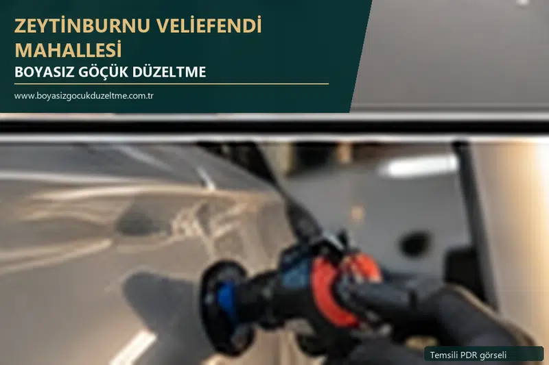 Zeytinburnu Veliefendi Mahallesi sabit nokta ve mobil PDR randevusunu anlatan temsili otomobil hizmeti görseli