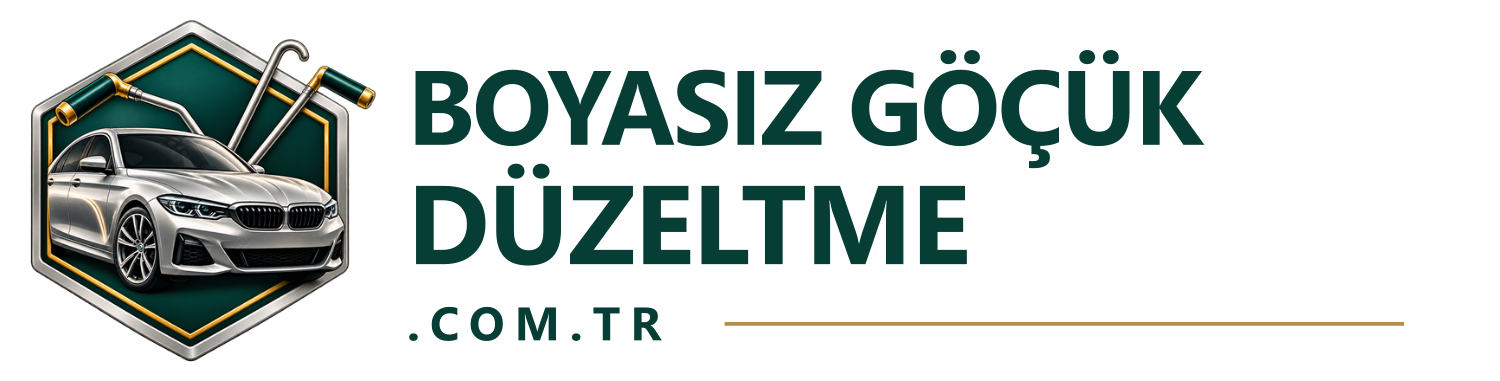 Boyasız Göçük Düzeltme .com.tr; modern otomobil ve PDR çubuklu kurumsal amblem